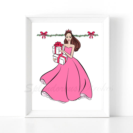 "Holiday Princess" Fashion Print