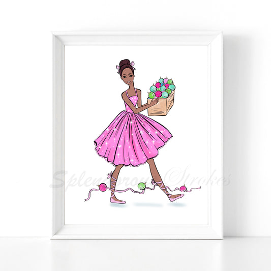 "Ballerina Holiday Lights" Fashion Print