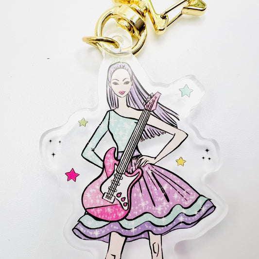 Princess Popstar - Guitar Glam Keychain