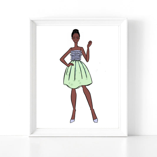 Modern Girl- "Spring Ruffles" Fashion Print