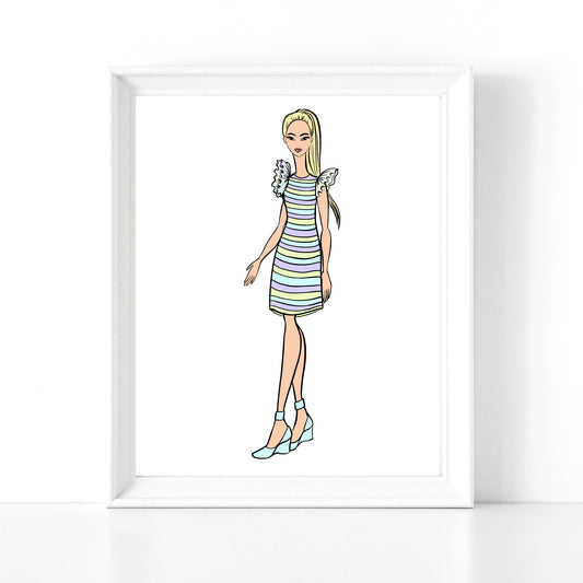 Modern Girl- "Step Our in Stripes" Fashion Print
