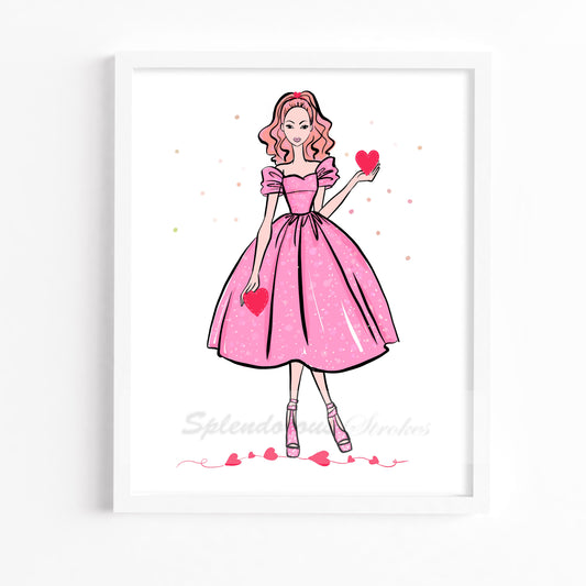 Sparkling Hearts - Valentines Fashion Print