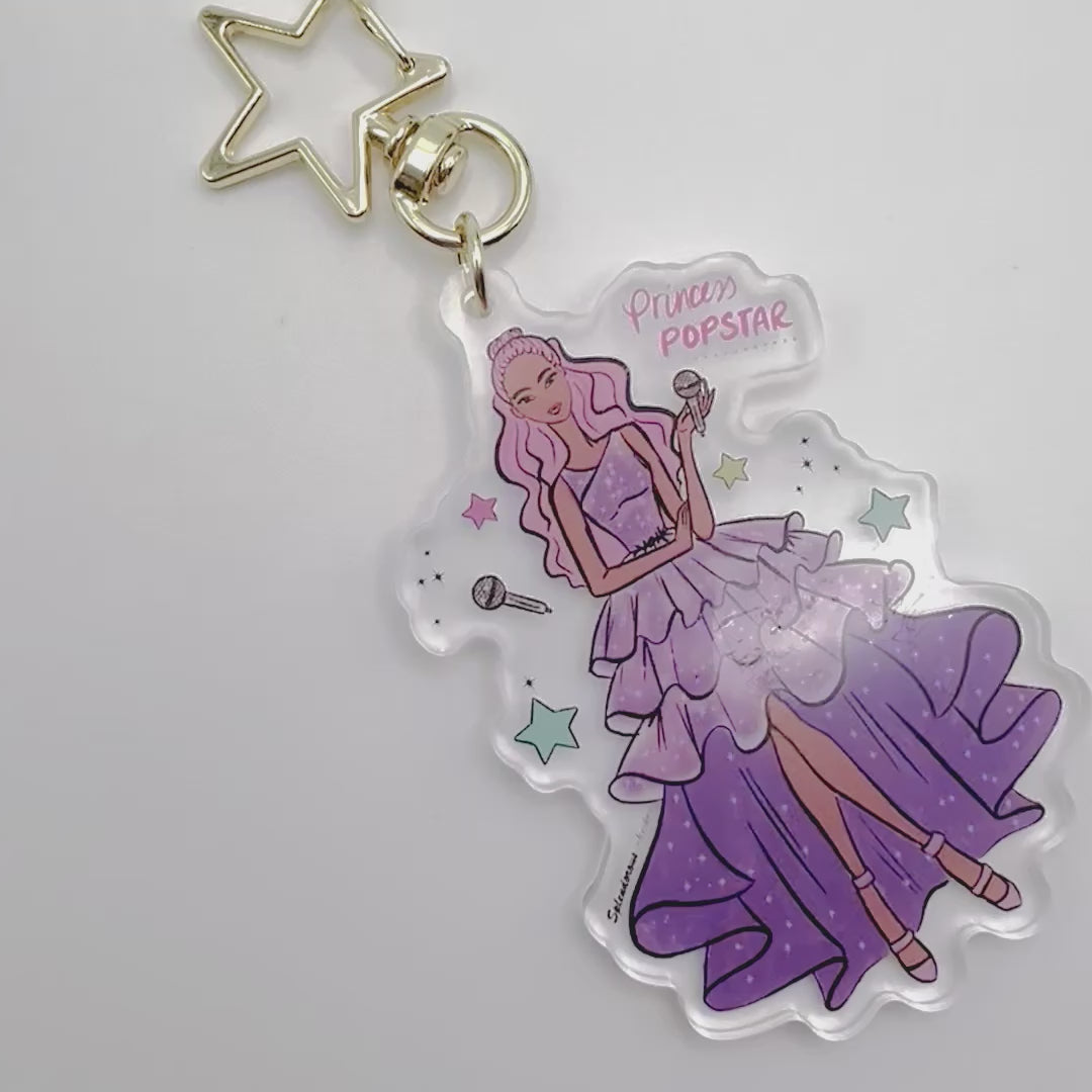 Princess Popstar - Microphone Glitz Keychain