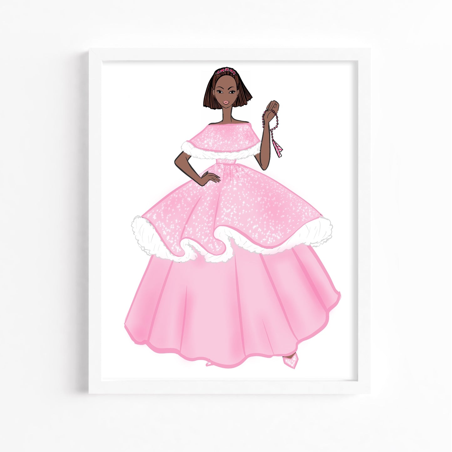 Winter Princess- Pink Fluff Fashion Print