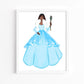 Winter Princess- Blue Diamonds Fashion Print