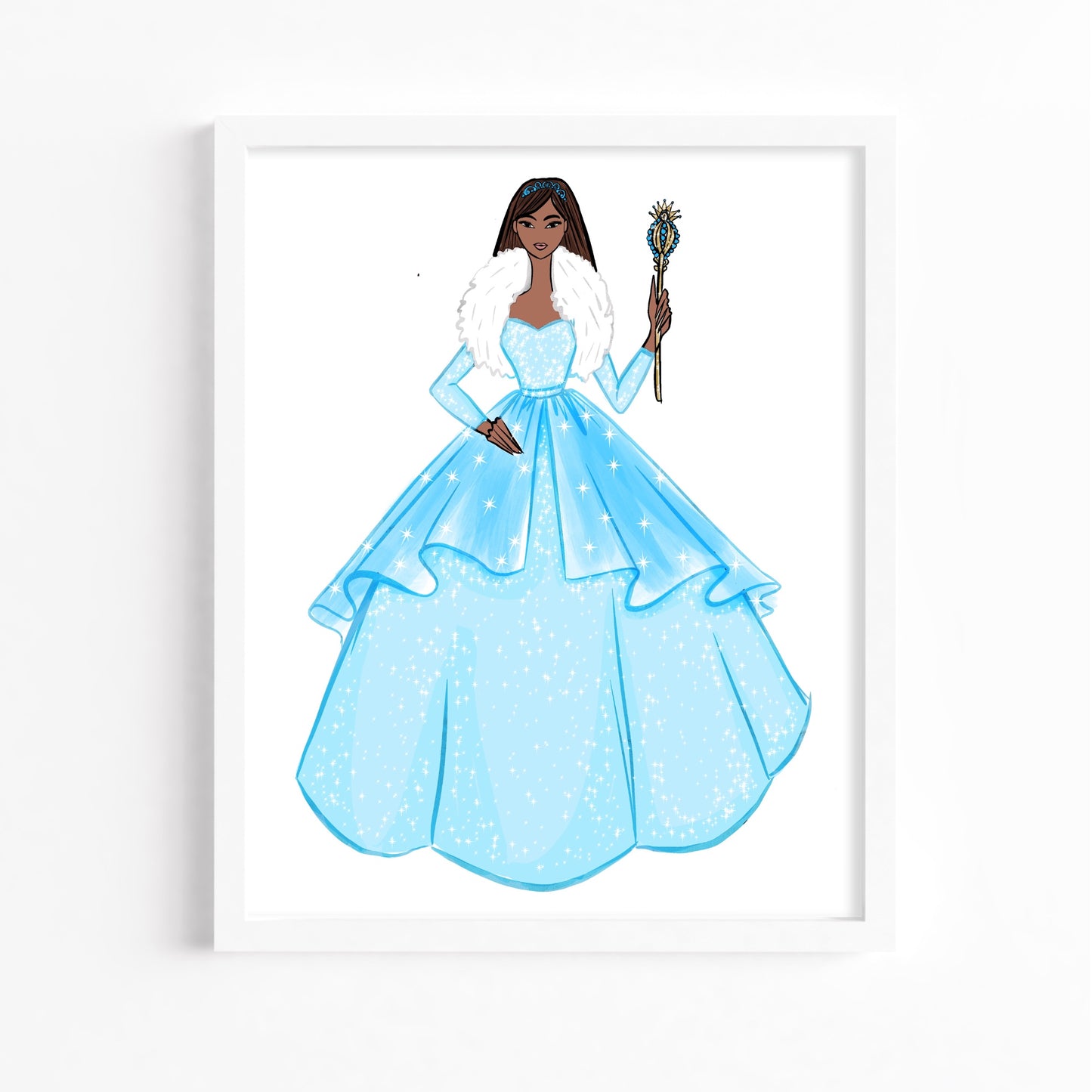 Winter Princess- Blue Diamonds Fashion Print