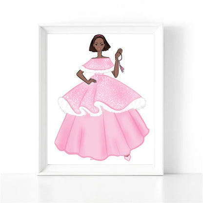 Winter Princess- Pink Fluff Fashion Print